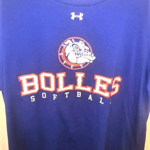 Under Armour pullover blue Bolles top‎ sz L EUC - Picture 2 of 5